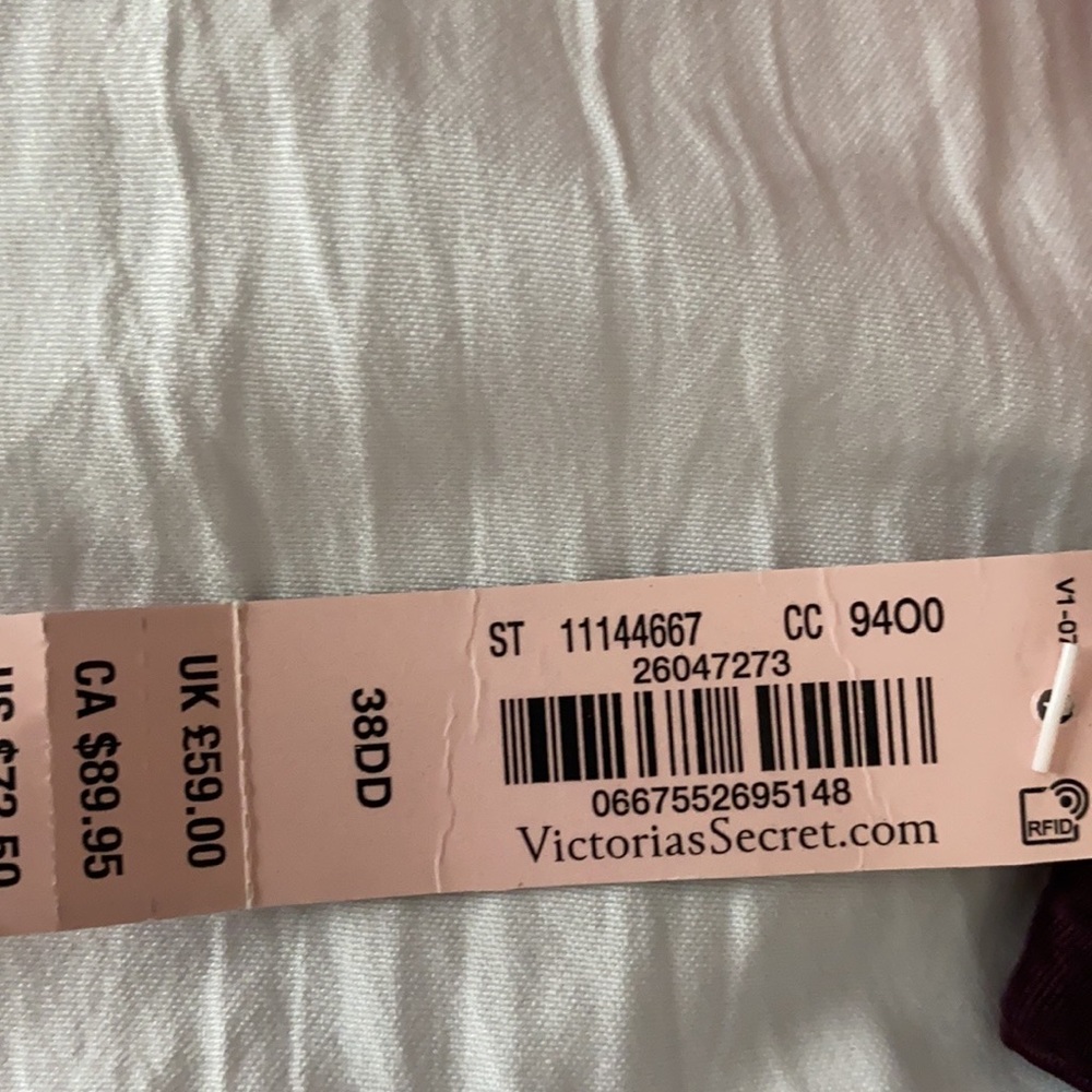 Burgundy Victoria Secret Bra 38DD tags still attached - Picture 6 of 6